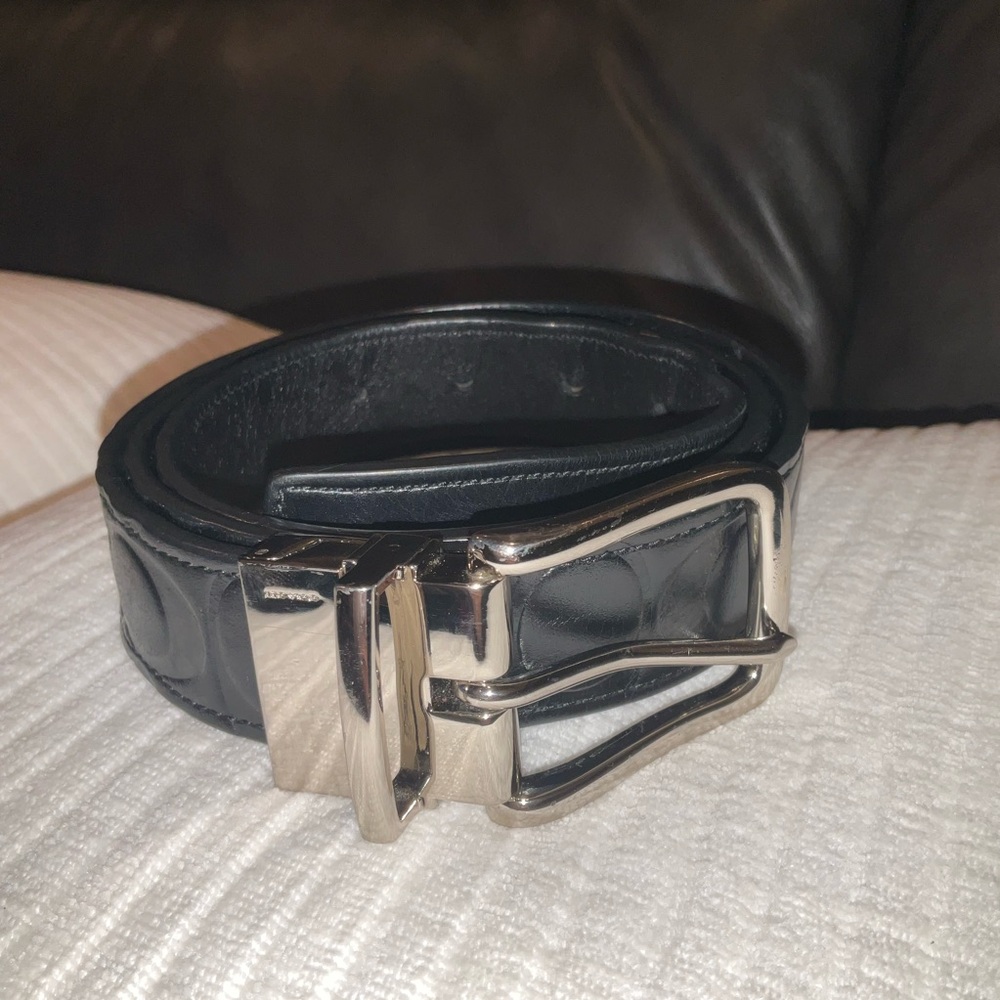 Coach Harness Signature Embossed Leather Cut to Size Reversible Belt F66125 - Picture 3 of 13